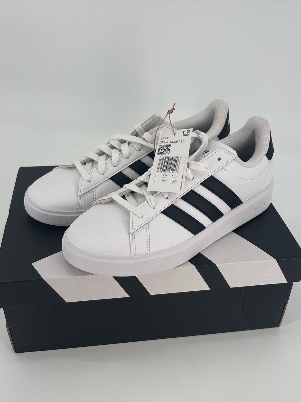 adidas Women's White Sneakers with Black Stripes